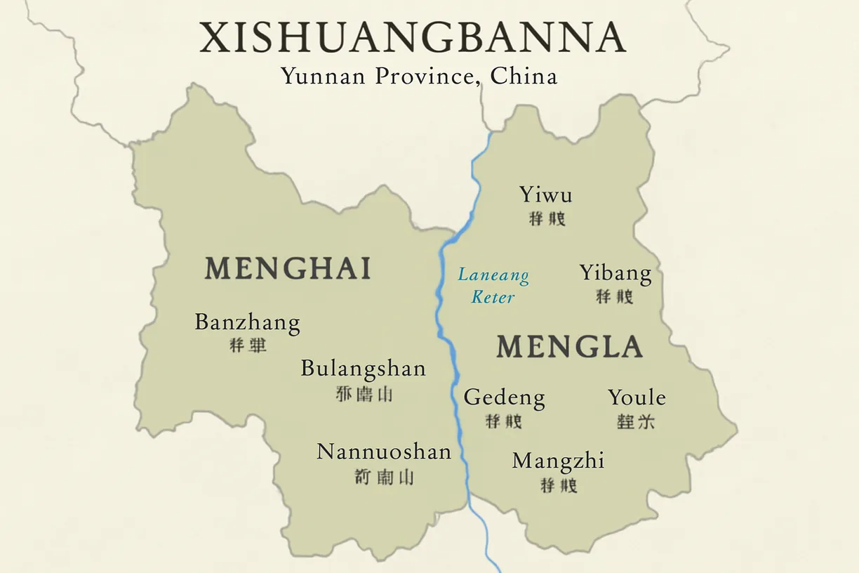 Xishuangbanna Tea Region Map