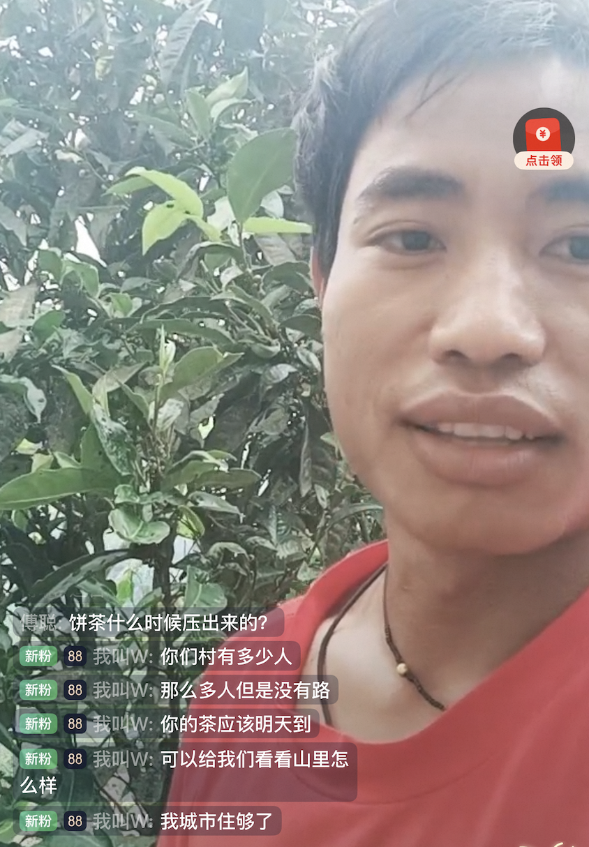 Bulang farmer during livestream
